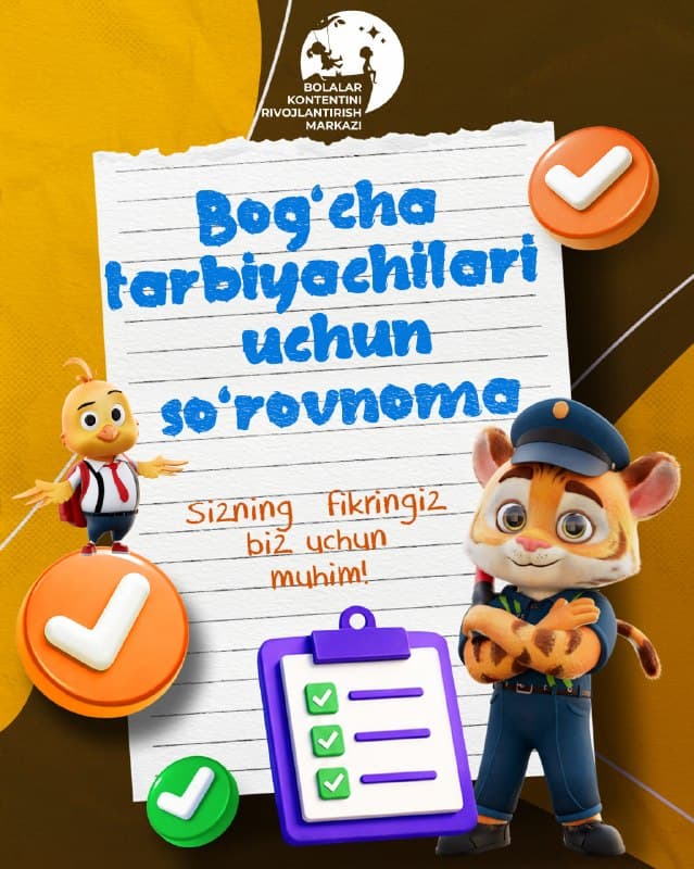Ustozlar, tarbiyachilar va oʻquvchilar uchun soʻrovnomalarga taklif - 2